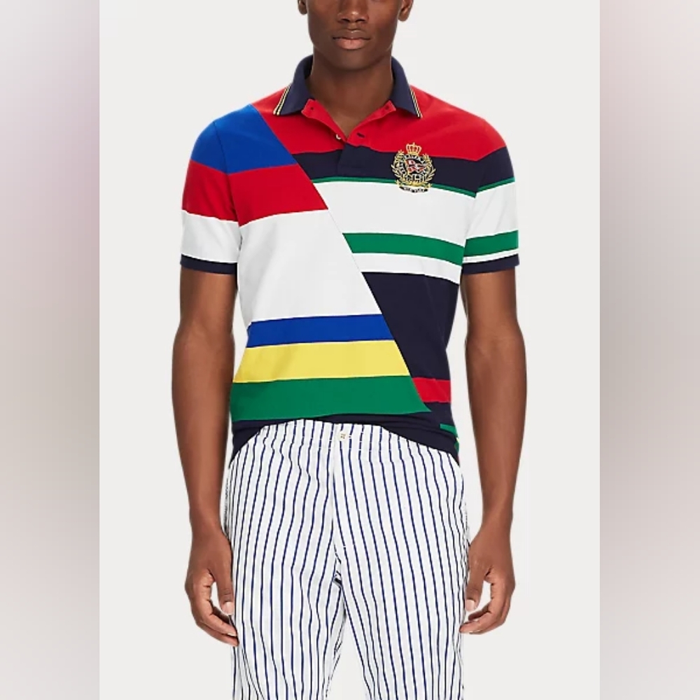 Polo Ralph Lauren Classic Fit Striped Mesh Polo Shirt
